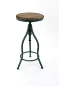 Stools Leather Bar Stools - 19" x 18.5" x 32" Teal, Vintage, Metal Frame And Wood Top - Bar Stool HomeRoots