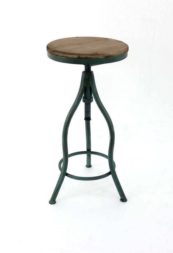 Stools Leather Bar Stools - 19" x 18.5" x 32" Teal, Vintage, Metal Frame And Wood Top - Bar Stool HomeRoots