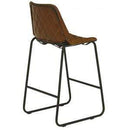 Stools Leather Bar Stools - 21" x 18" x 42" Leather Brown and Black Contemporary Bar Stool HomeRoots