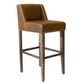 Stools Leather Bar Stools - 21" x 48" x 39.5" Leather and Wood Brown Modern Contemporary Bar Stool HomeRoots