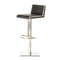 Stools Leather Bar Stools - 40" Black and Walnut Leatherette, Veneer, and Steel Bar Stool HomeRoots