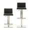 Stools Leather Bar Stools - 40" Black and Walnut Leatherette, Veneer, and Steel Bar Stool HomeRoots
