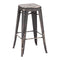 Stools Metal Bar Stools - 17.5 " X 17.5" X 29.9" 2 Pcs Antique Black Gold Steel Barstool HomeRoots