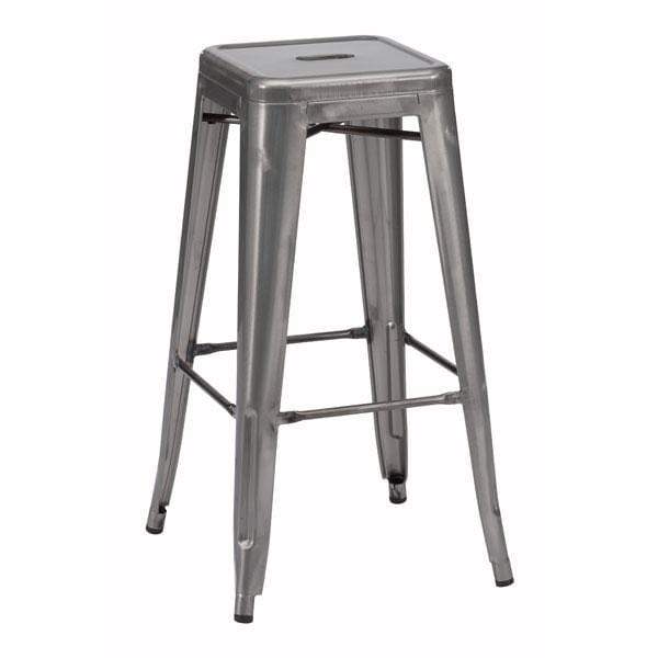 Stools Metal Bar Stools - 17.5" X 17.5" X 29.9" 2 Pcs Gunmetal Barstool HomeRoots