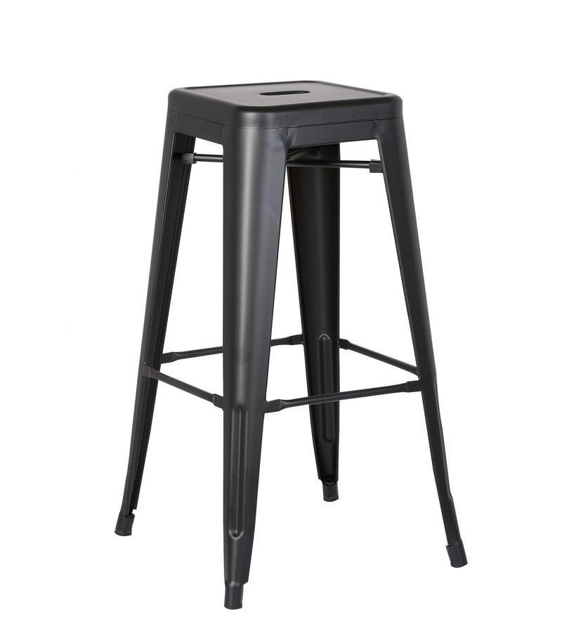 Stools Metal Bar Stools - 30" Matte Black Backless Metal Barstool With a Set of 2 HomeRoots