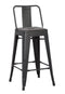 Stools Metal Bar Stools - 30" Matte Black Metal Barstool with Back In A Set of 2 HomeRoots