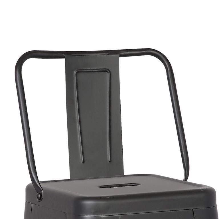 Stools Metal Bar Stools - 30" Matte Black Metal Barstool with Back In A Set of 2 HomeRoots