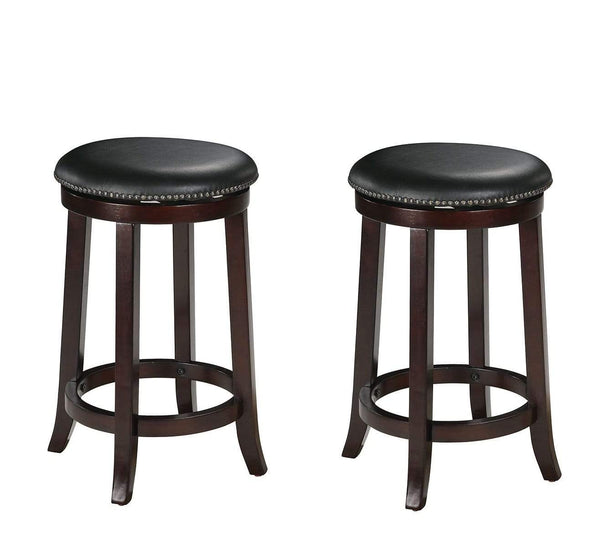 Stools Vanity Stool - 15" X 15" X 24" 2pc Espresso Swivel Counter Height Stool HomeRoots