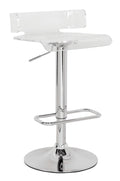 Stools Vanity Stool - 15" X 16" X 26" Clear And Chrome Swivel Adjustable Stool HomeRoots