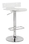 Stools Vanity Stool - 15" X 16" X 26" Clear And Chrome Swivel Adjustable Stool HomeRoots