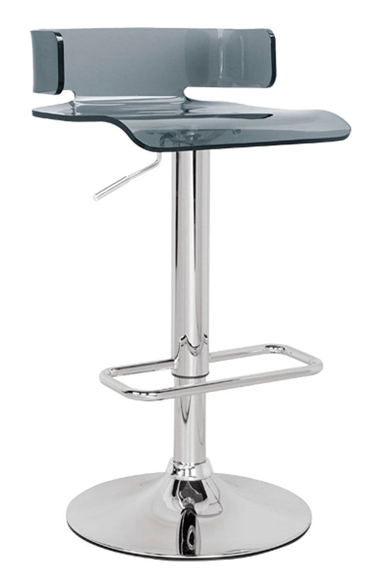 Stools Vanity Stool - 15" X 16" X 26" Gray And Chrome Swivel Adjustable Stool HomeRoots