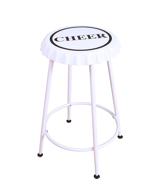 Stools Vanity Stool - 17" X 17" X 24" White Metal Counter Height Stool (Set-2) HomeRoots
