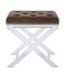 Stools Vanity Stool - 19" X 14" X 19" Brown Fabric And Clear Acrylic Stool HomeRoots
