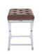 Stools Vanity Stool - 19" X 14" X 19" Brown Fabric And Clear Acrylic Stool HomeRoots