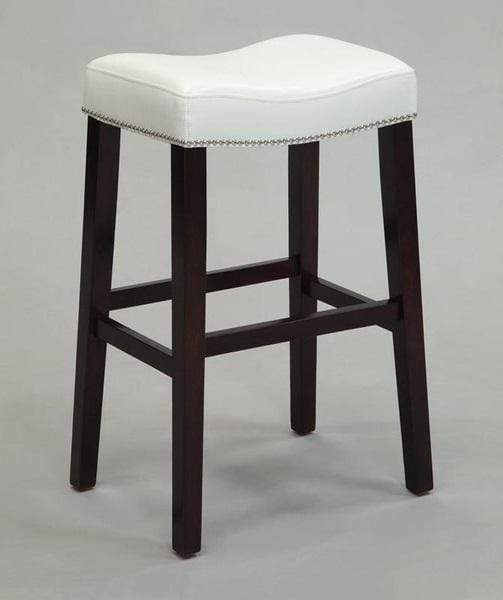 Stools Vanity Stool - 19" X 14" X 26" 2pc White And Espresso Counter Height Stool HomeRoots