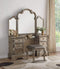 Stools Vanity Stool - 20" X 20" X 19" Antique Champagne Pu Vanity Stool HomeRoots