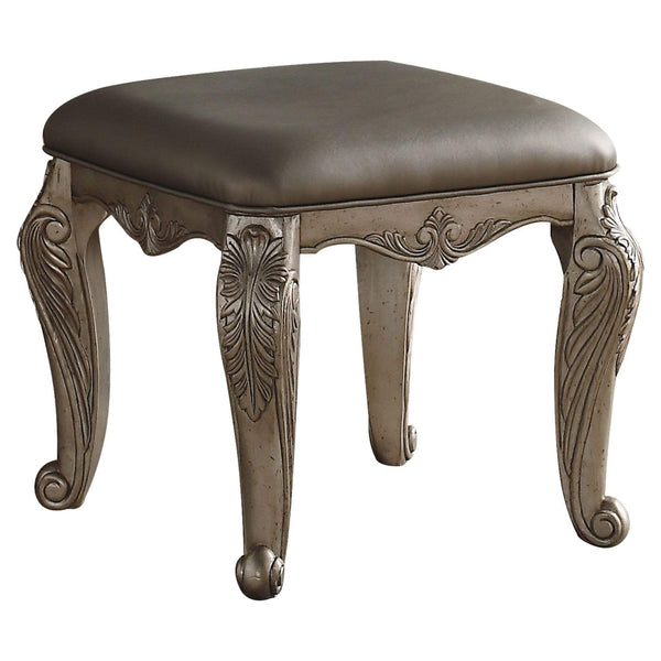 Stools Vanity Stool - 20" X 20" X 19" Antique Champagne Pu Vanity Stool HomeRoots