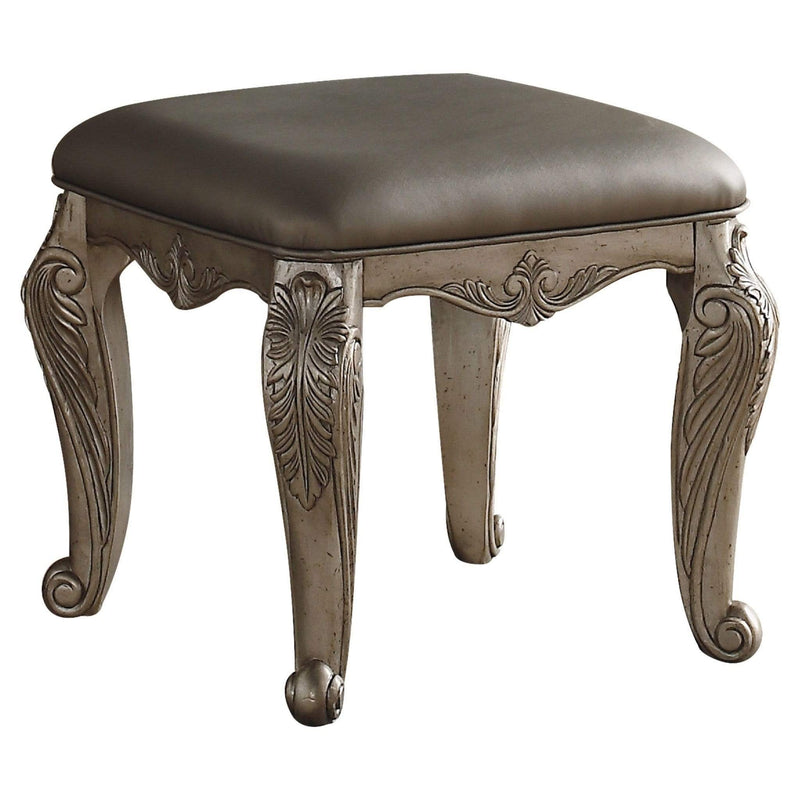 Stools Vanity Stool - 20" X 20" X 19" Antique Champagne Pu Vanity Stool HomeRoots