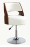 Stools Vanity Stool - 20" X 20" X 31" White And Walnut Swivel Adjustable Stool HomeRoots
