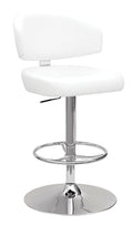 Stools Vanity Stool - 21" X 22" X 38" White And Chrome Swivel Adjustable Stool HomeRoots