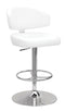 Stools Vanity Stool - 21" X 22" X 38" White And Chrome Swivel Adjustable Stool HomeRoots