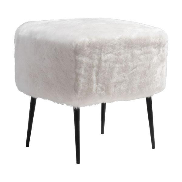 Stools Vanity Stool Stool White Polyblend Painted Steel 8715 HomeRoots
