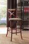 Stools Wooden Bar Stools - 18" X 20" X 43" Antique Red Wood Bar Chair (1Pc) HomeRoots