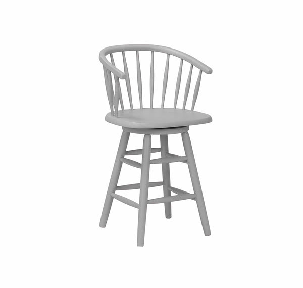 Stools Wooden Bar Stools - 20" X 20" X 38" Grey Rub Distressed Rubberwood Bucket Swivel Barstool HomeRoots