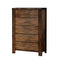 Transitional Style Wooden Chest With Metal Handle Pulls, Brown