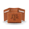 STR Tri-Fold (Pecan Cowhide) Card Wallet Texas A&M Embossed Leather Trifold RICO
