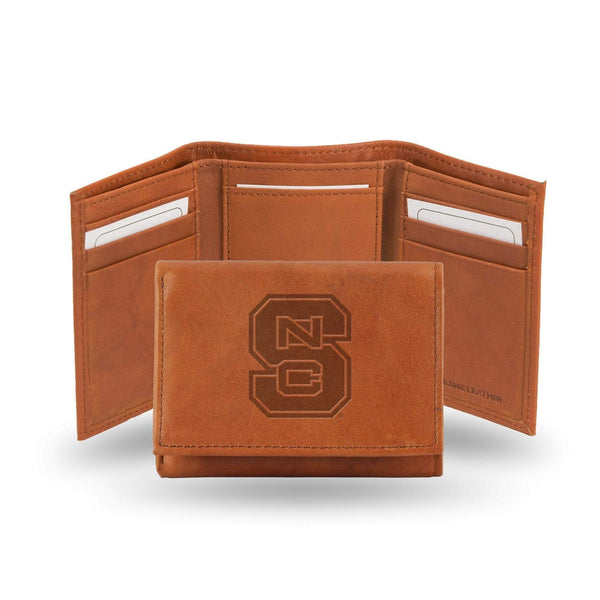 STR Tri-Fold (Pecan Cowhide) Cool Wallets North Carolina State Embossed Trifold RICO