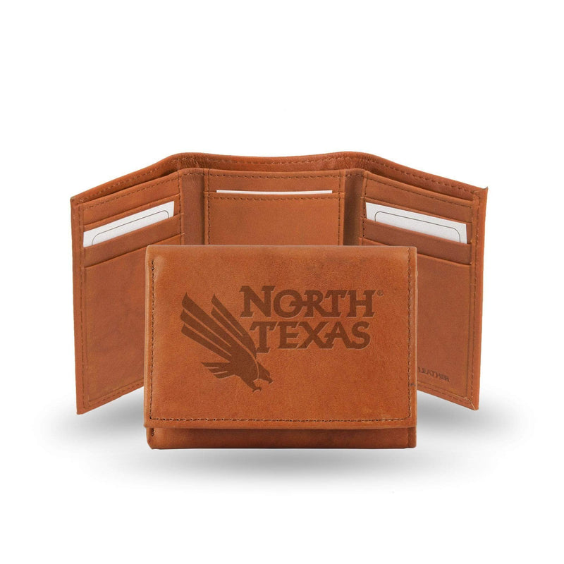 STR Tri-Fold (Pecan Cowhide) Front Pocket Wallet North Texas Embossed Trifold RICO