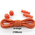 Stretching Lock lace 23 colors a pair Of Locking Shoe Laces Elastic Sneaker Shoelaces Shoestrings Running/Jogging/Triathlon-orange-JadeMoghul Inc.