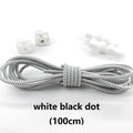 Stretching Lock lace 23 colors a pair Of Locking Shoe Laces Elastic Sneaker Shoelaces Shoestrings Running/Jogging/Triathlon-white black dot-JadeMoghul Inc.
