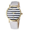 Striped Anchor Analog Leather Watch AExp