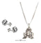 Stud Sets Sterling Silver 18" Frog Pendant Necklace With Frog Earrings Set JadeMoghul Inc.