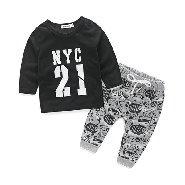 Style letter printed casual baby boy clothes baby newborn baby clothes kids clothes AExp