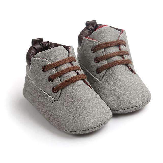 Suede Lace-up Baby Boy's Booties-Grey-0-6 Months-JadeMoghul Inc.