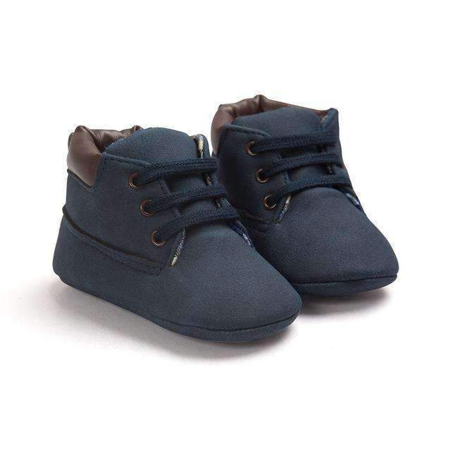Suede Lace-up Baby Boy's Booties-Navy-0-6 Months-JadeMoghul Inc.