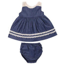 Summer Baby Dress Toddler Kids Baby Girls Fashion Sleeveless Lace Blue Princess Dress+Underpants Party Wedding Pageant Dresses