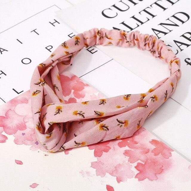 Summer Chiffon Headband Women Hair Accessories Bandanas Turban Twist Cross Hairband Headwrap Girls Flower Striped Knot Hair Band AExp