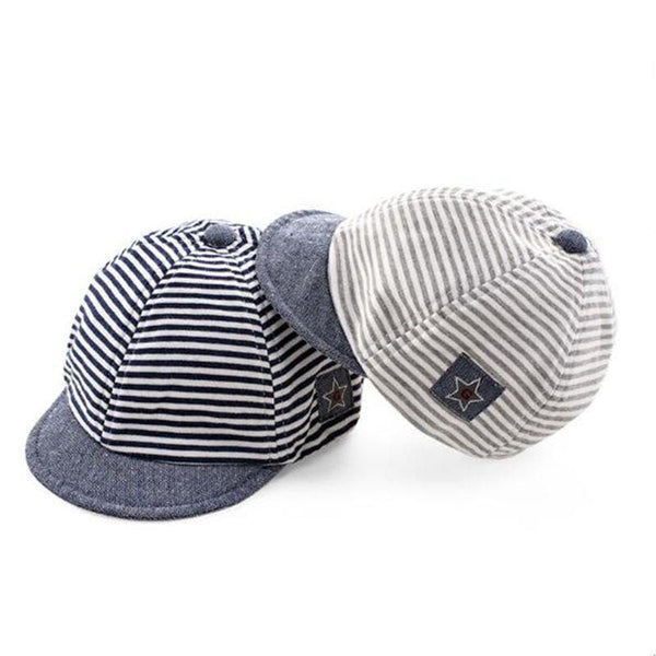 Summer Cotton Baby Hats Cute Casual Striped Soft Eaves Baseball Cap Baby Boy Beret Baby Girls Sun Hat