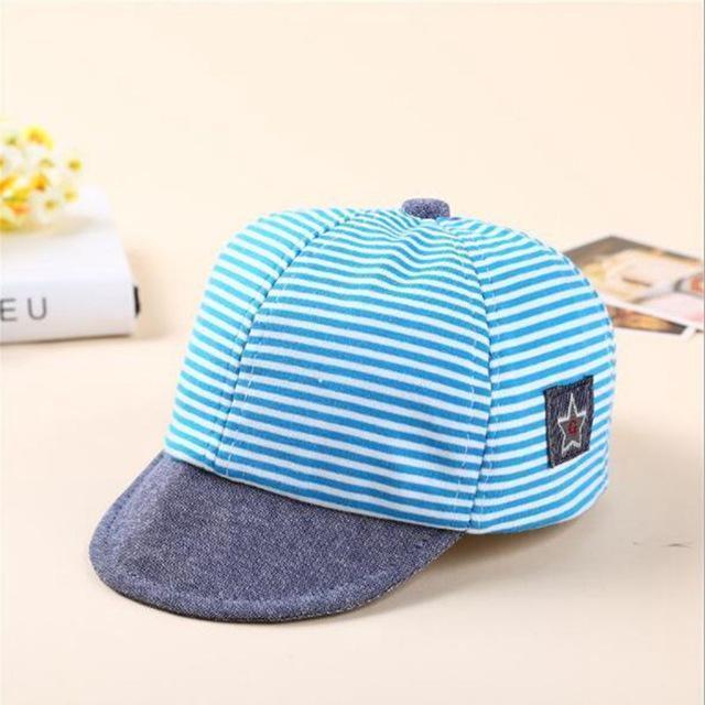 Summer Cotton Baby Hats Cute Casual Striped Soft Eaves Baseball Cap Baby Boy Beret Baby Girls Sun Hat