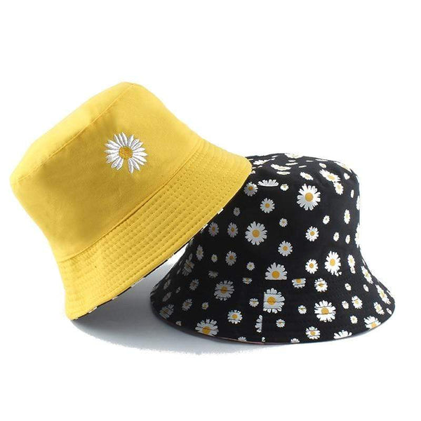 Summer Daisies Bucket Hat Women Fashion Cotton Beach Sun Hats Reversible Bob chapeau Femme Floral Panama Hat Fisherman Hat AExp