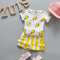 Summer  Girls 100% Cotton Ice Cream Printed T-shirt And Shorts Set