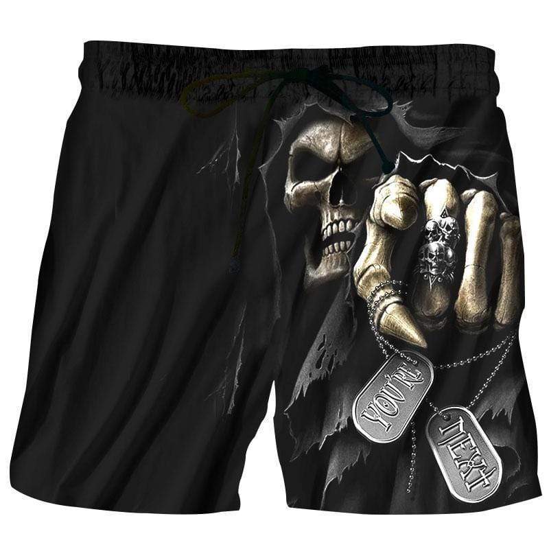 Summer Men Beach Shorts 2017 Skull Punisher 3D Print Fashion Men's Bermuda Boardshorts Fitness Trousers Plus Size 6XL Quick Dry