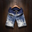 Summer men's large size shorts 2017 new male fashion stitching loose linen shorts Personality trend Comfort Shorts 4XL 5XL
