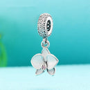 Summer Orchid Palm Tree Tropical Starfish Dangle charms 925 sterling silver enamel parrot fit bracelet necklace pendant DIY