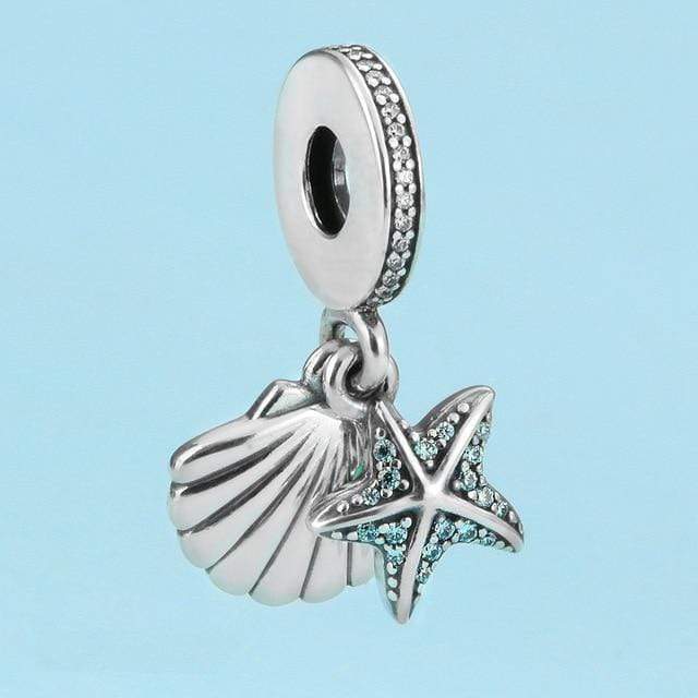 Summer Orchid Palm Tree Tropical Starfish Dangle charms 925 sterling silver enamel parrot fit bracelet necklace pendant DIY