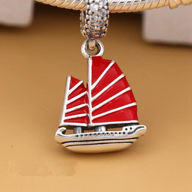 Summer Orchid Palm Tree Tropical Starfish Dangle charms 925 sterling silver enamel parrot fit bracelet necklace pendant DIY